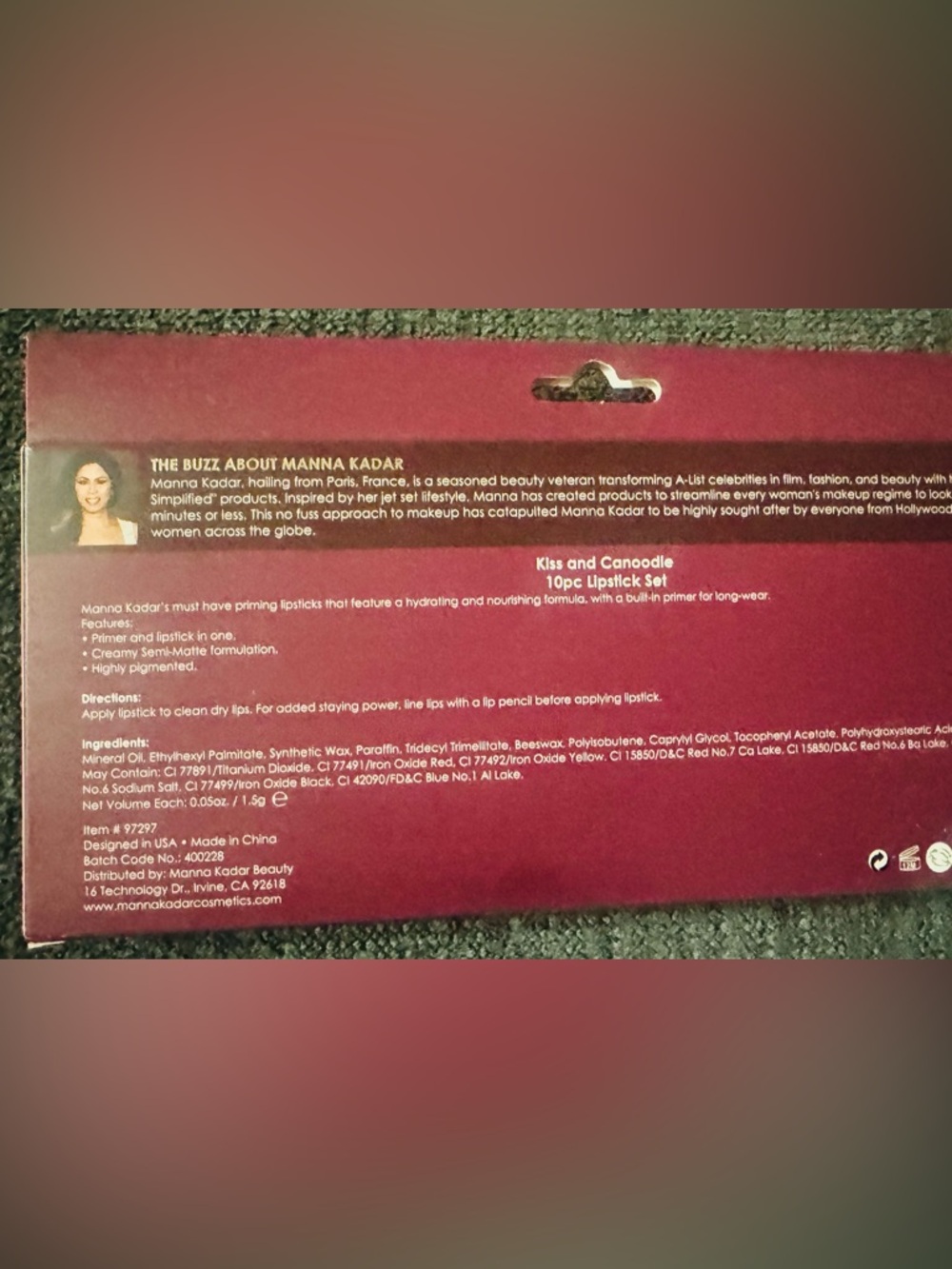 Manna Kadar Beauty Kiss and Canoodle 10 Pc Red Pink Lipstick Set, NWT - Picture 4 of 8